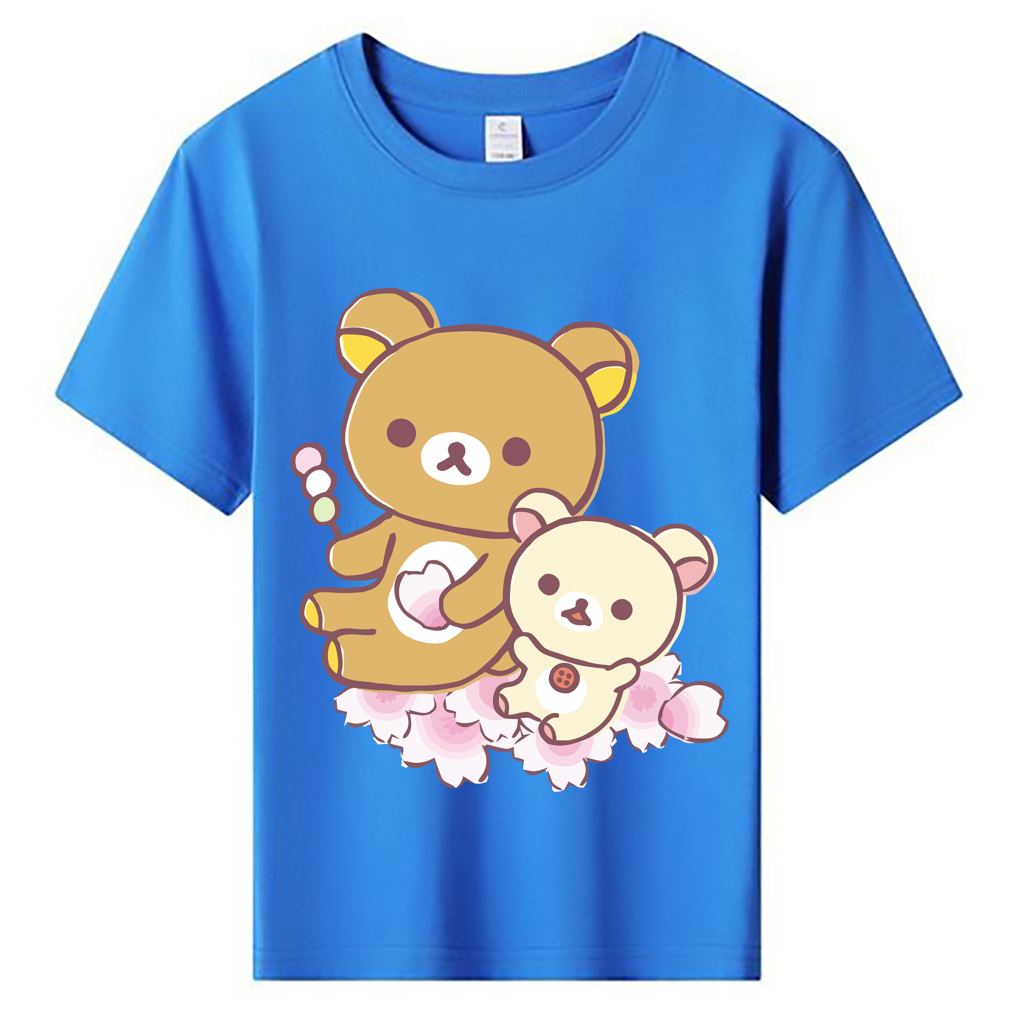 （画像用） リラックマ リラックマ キイロイトリ Rilakkuma Korilakkuma Kiiroitori 綿100％キッズTシャツ（フロントプリント）